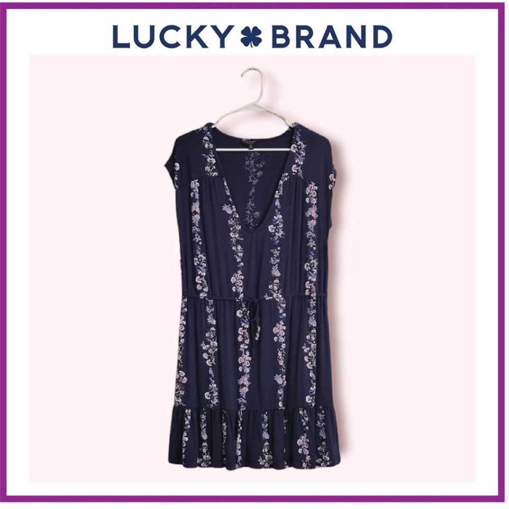 Lucky Brand - Blue Floral Dress - Size L - NWT